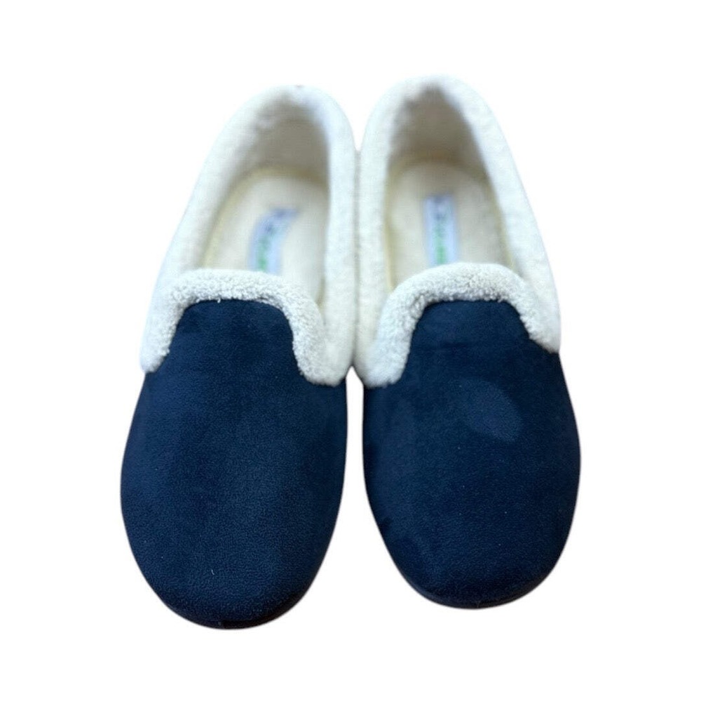 Flexus by Spring Step Isla Navy Faux Fur Lined Slippers Euro 38 US 7.5 New